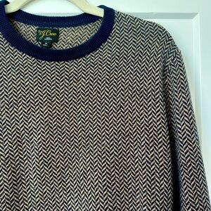 JCREW Cashmere Herringbone Crewneck Sweater